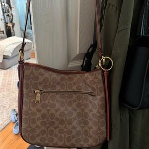 Coach Tan and Brown Signature Shoulder Bag